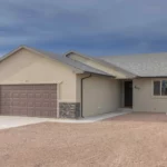 modern home with xeriscaping landscaping