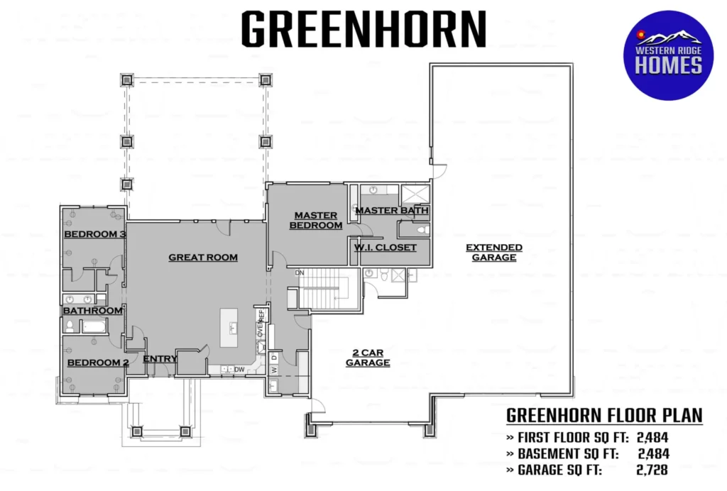 floorplans for western ridge homes green horn layout 5 bedroom 3 bathroom